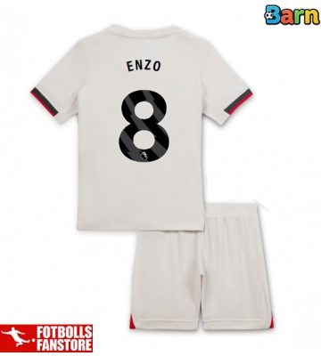 Chelsea Enzo Fernandez #8 Bortatröja Barn 2025-26 Kortärmad (+ Korta byxor)